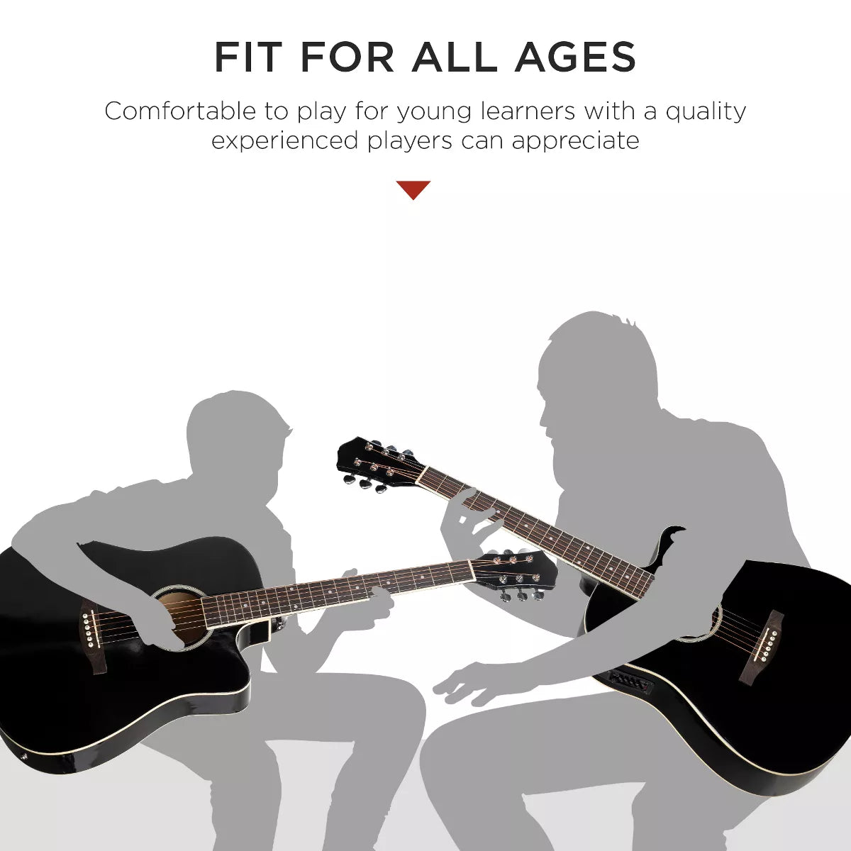 Best Choice Products Beginner Acoustic Electric Guitar Starter Set 41In W/ All Wood Cutaway Design, Case
