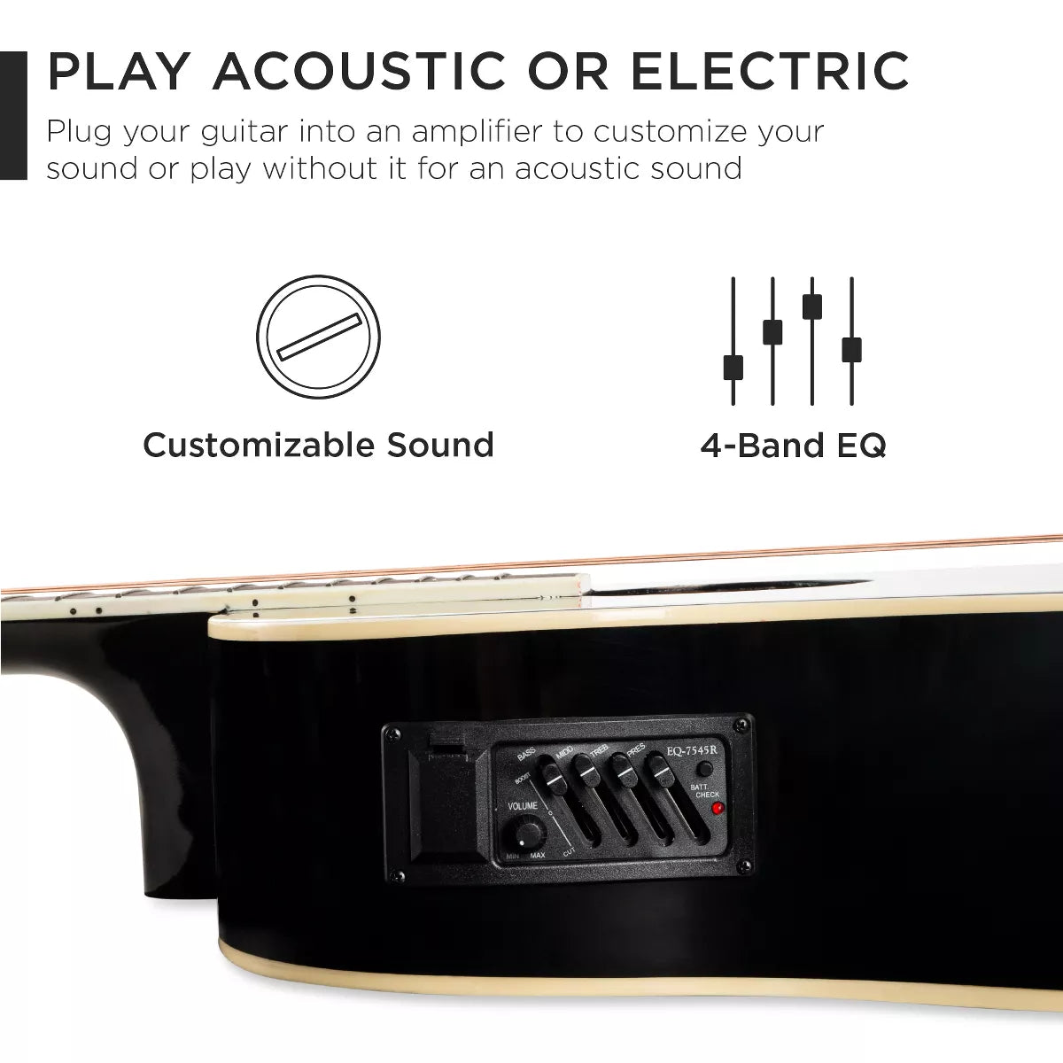 Best Choice Products Beginner Acoustic Electric Guitar Starter Set 41In W/ All Wood Cutaway Design, Case